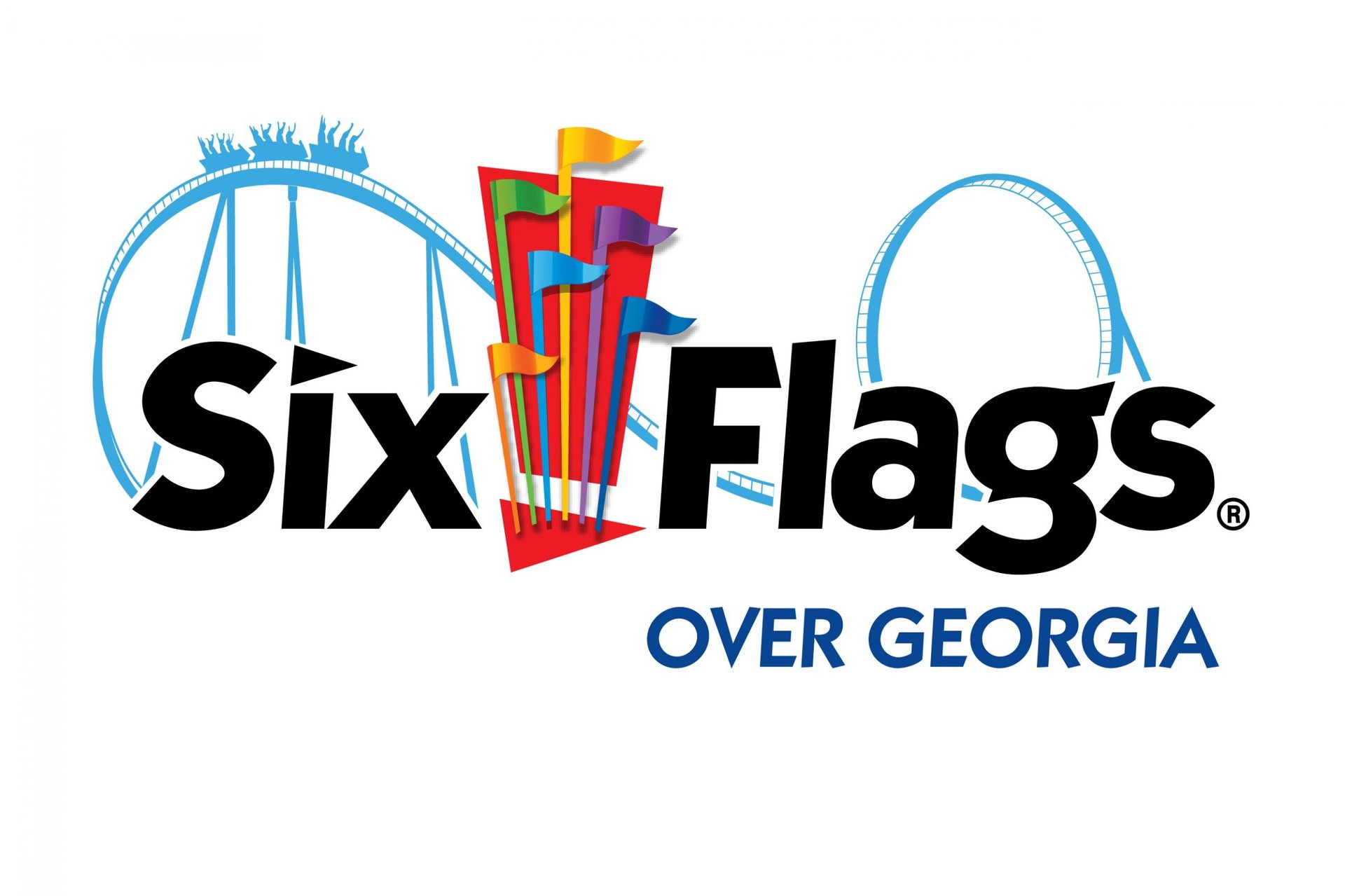 The logo for Six Flags Over Georgia